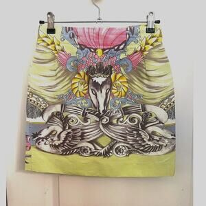 VTG Laurel pencil mini skirt 34 cottagecore Pastel Green 80s whimsical Romantic
